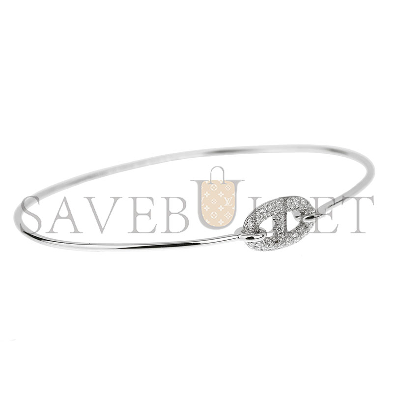 h**mes farandole white gold Di*m*nd large bangle bracelet 18k